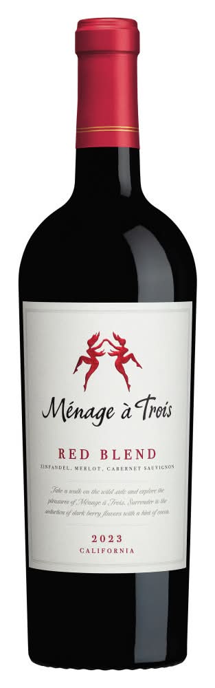 Ménage à Trois California Red Blend Wine, 2023 (750 ml)
