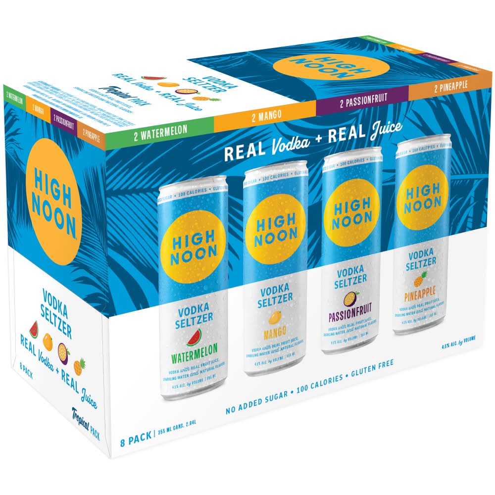 High Noon Vodka Hard Seltzer Variety pack, Tropical (8 x 355 ml)