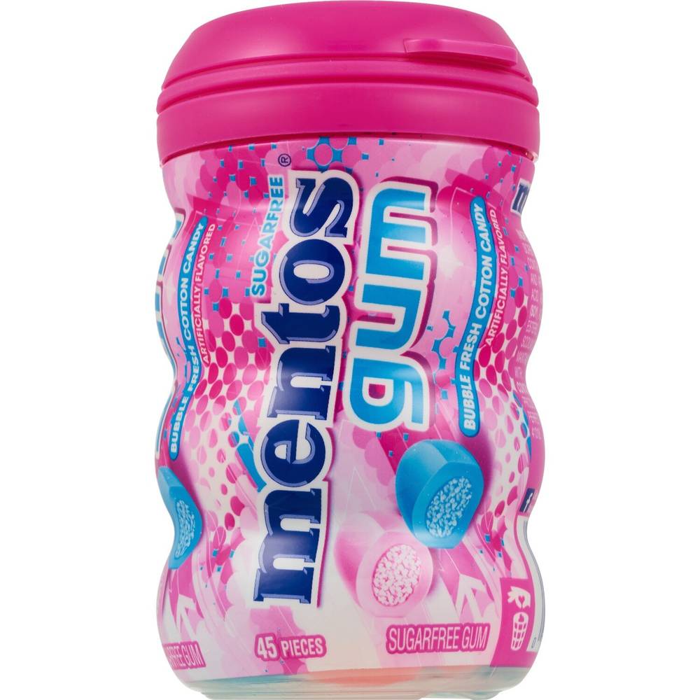 Mentos Sugarfree Gum Bubblefresh Cotton Candy, 45 Ct