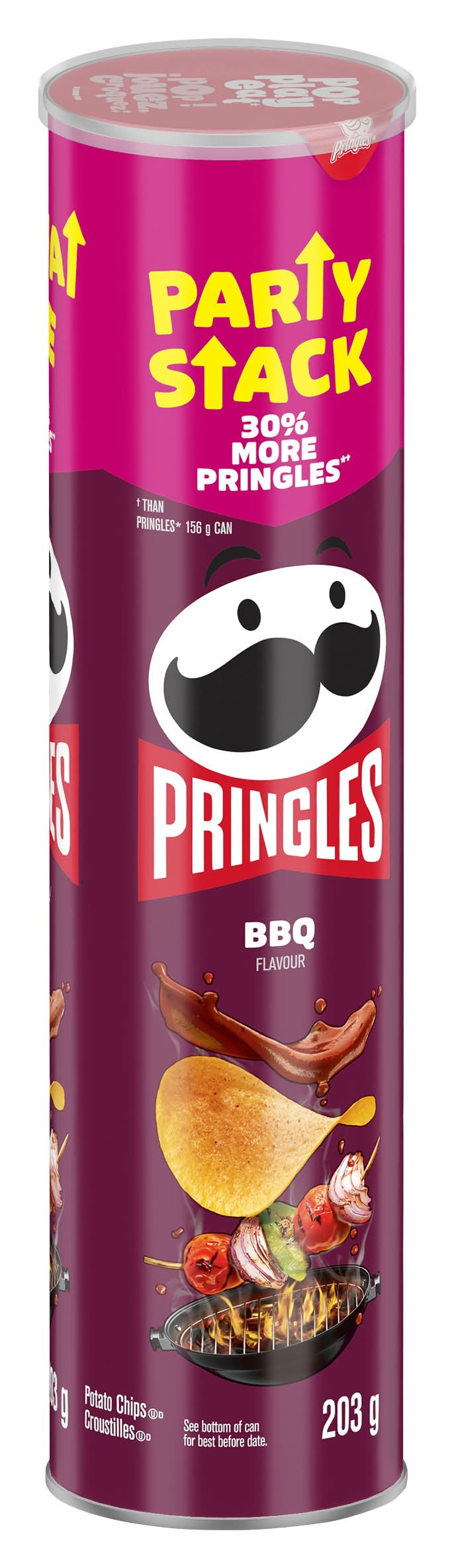Pringles Mega Potato Chips, Bbq (203 g)