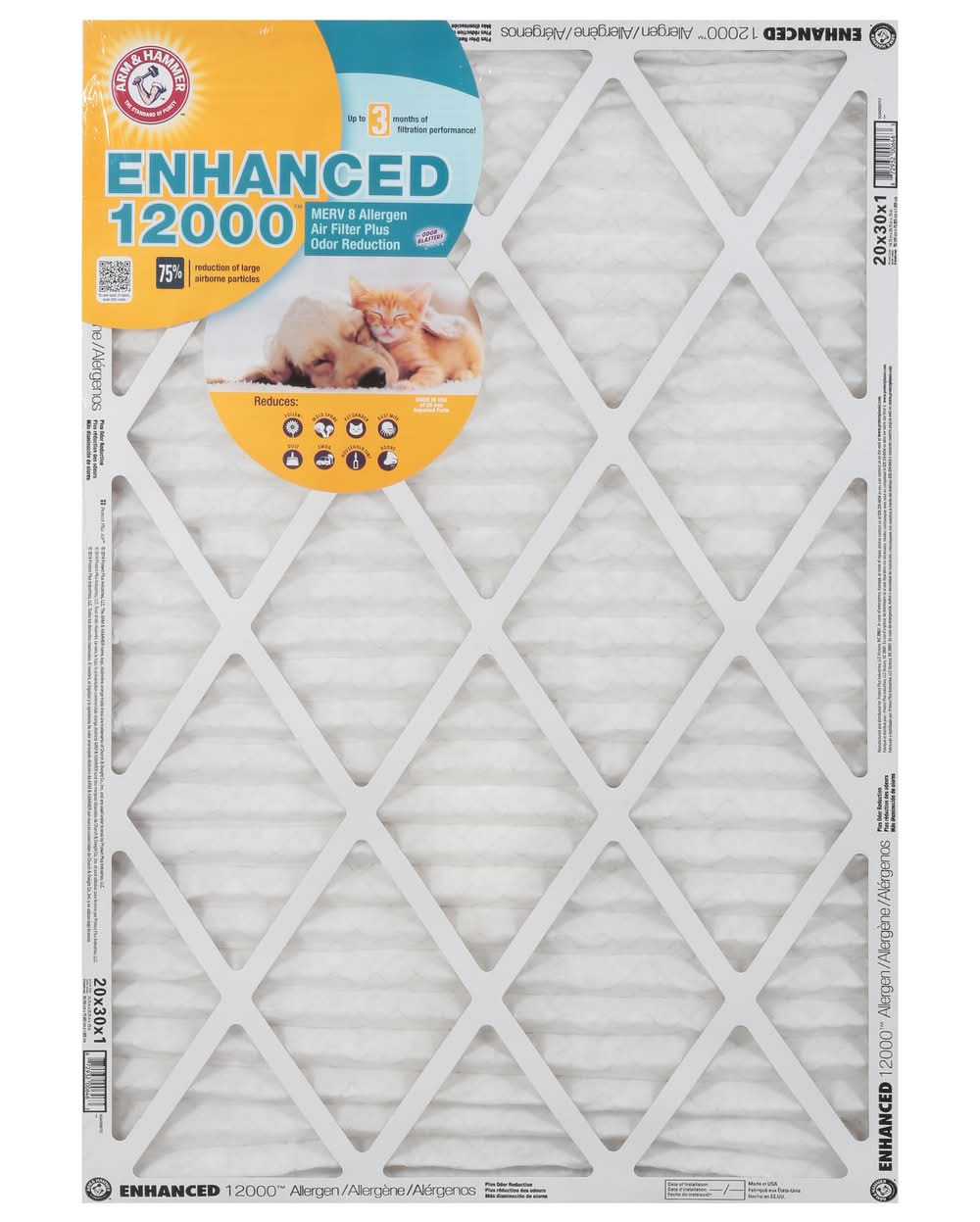 Arm & Hammer Air Filter, 20 x 30 x 1 inches