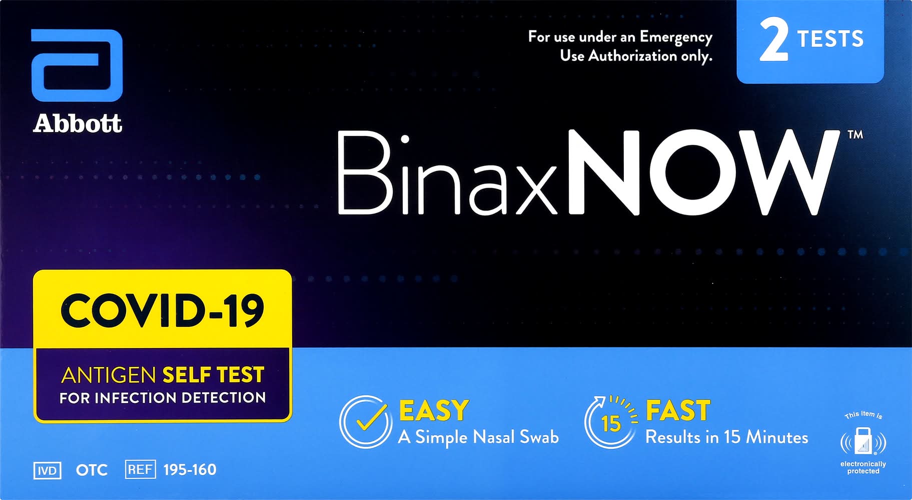 BinaxNOW Covid 19 Antigen Self Test Kit (2 ct)
