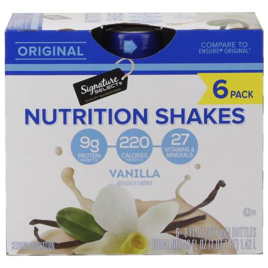 Signature Select Original Vanilla Nutrition Shakes (6 x 8 fl oz)