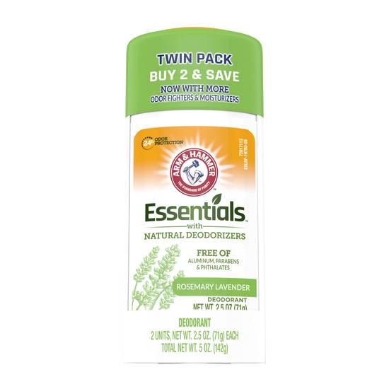 Arm & Hammer Essentials Deodorant - Rosemary and Lavender, 2 oz, 2 ct