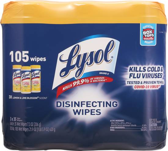 Lysol Lemon & Lime Blossom Scent Disinfecting Wipes (3 ct)