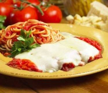 Veal Parmigiana with Spaghetti