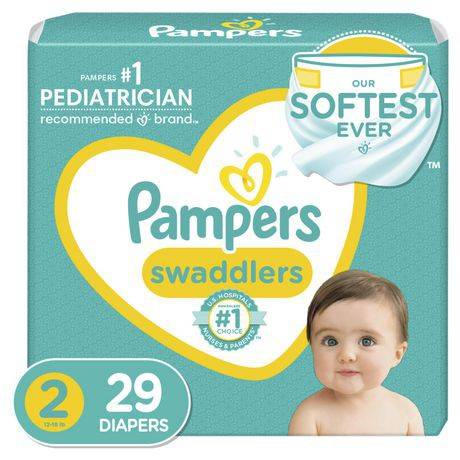 Pampers no 2 jumbo - swaddlers diapers jumbo pack (29 units)