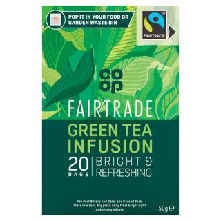 Co-op Fairtrade Pure Green Tea 20 Bags 50G