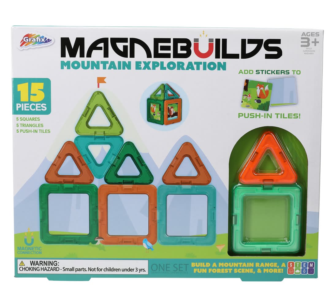 Grafix® Magnebuilds Magnetic Building Blocks 15-Piece Set Forest