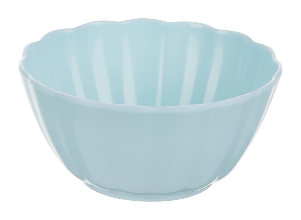 Bowl With Scalloped Rim, Blue