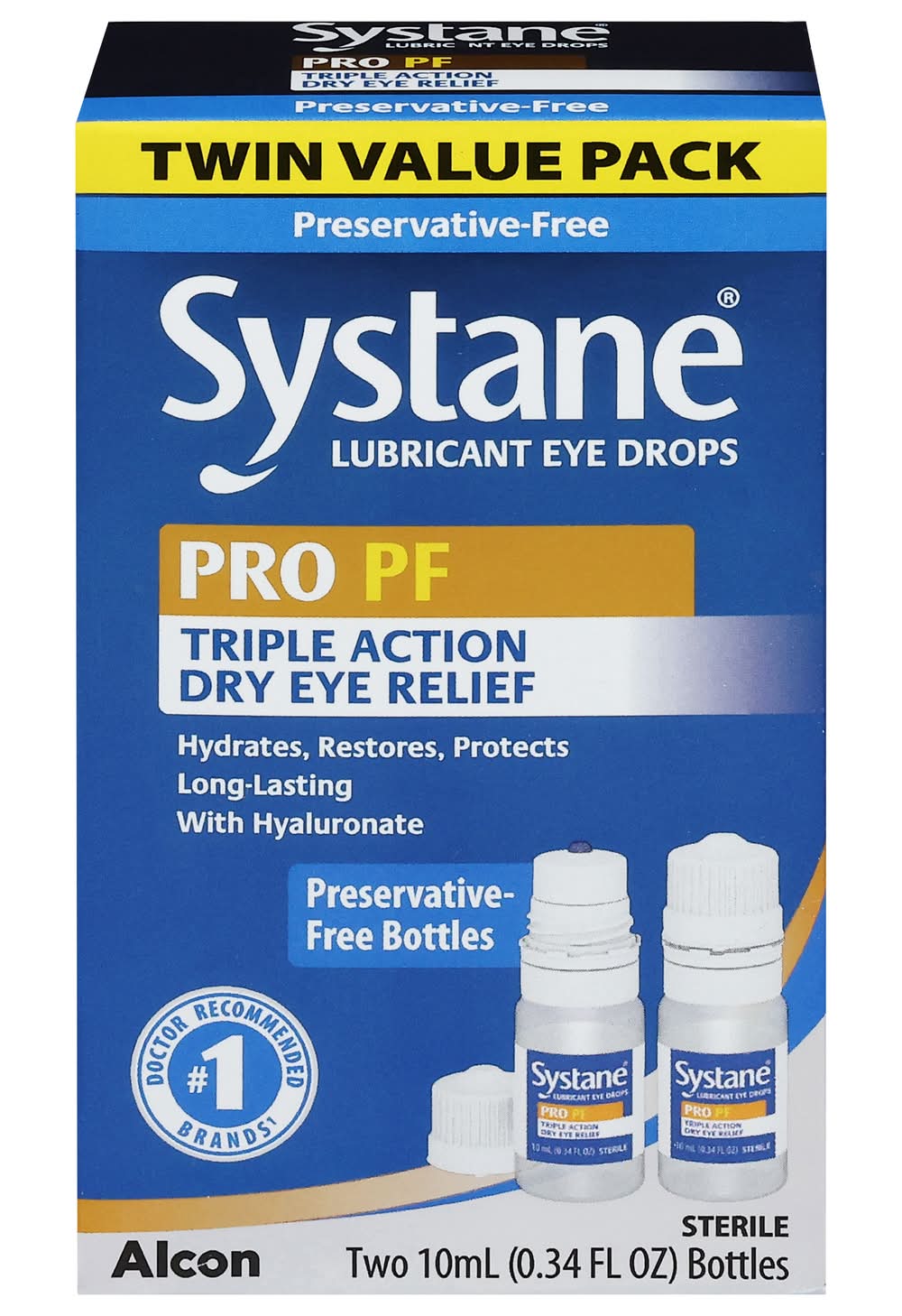Systane Twin Value pack Pro Pf Lubricant Eye Drops (20 ml, 2 ct)