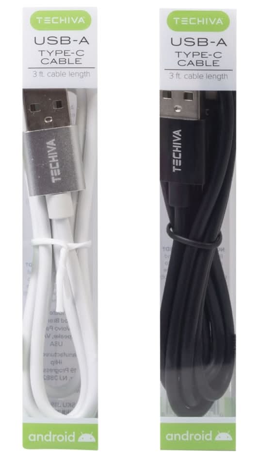 Techiva USB C to USB A Charging Cables, 3 ft.