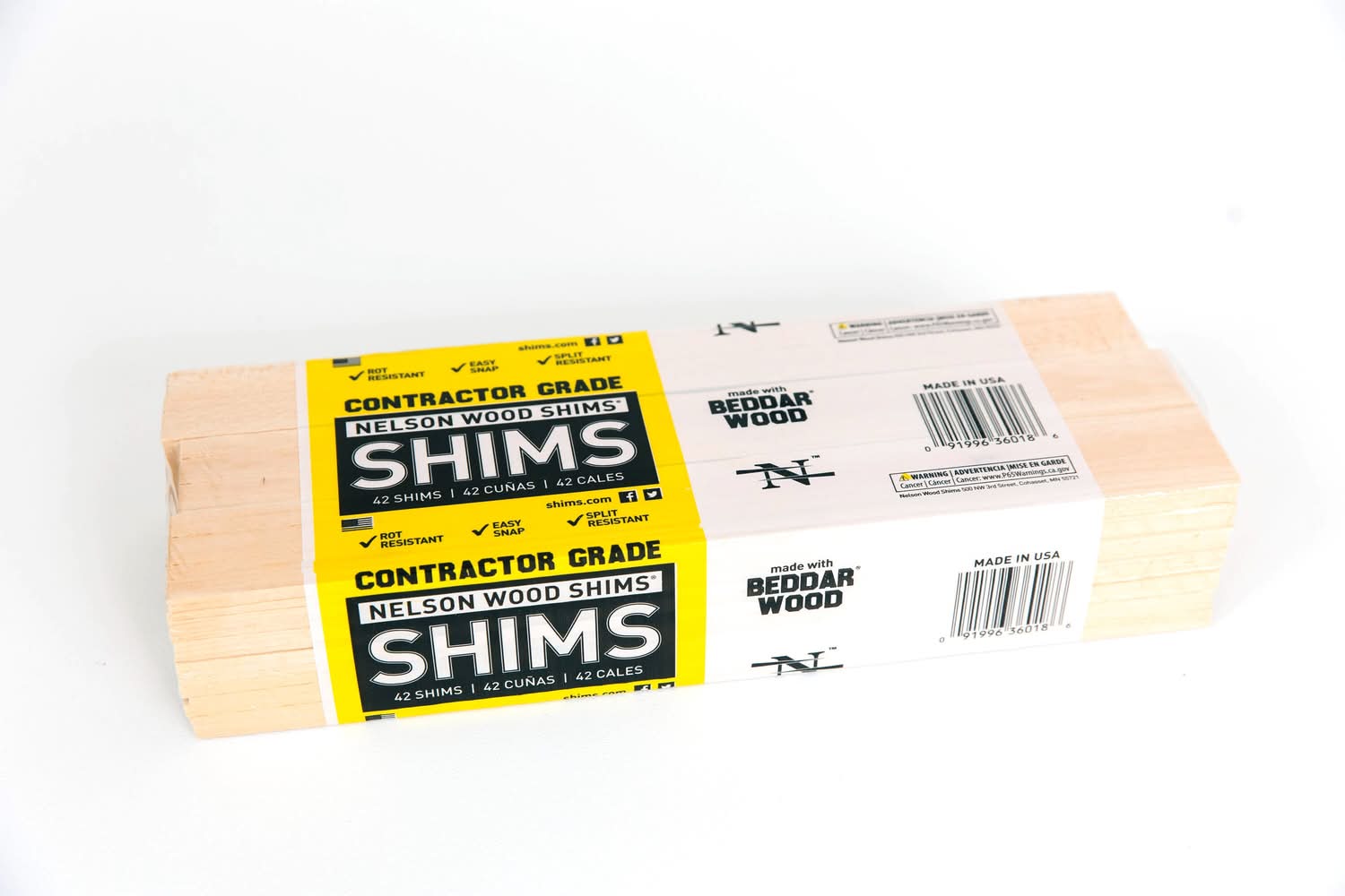 Nelson Wood Shims 0.25-in x 1.25-in x 11.75-in 42 -Pack Fir Wood Shim