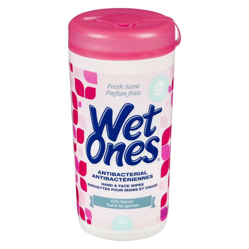 Wet Ones Antibacterial Hand Wipes Fresh Scent Canister (40 wipes)