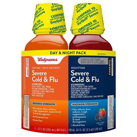 Walgreens Daytime & Nighttime Severe Cold & Flu Berry Liquid ( 2 ct )