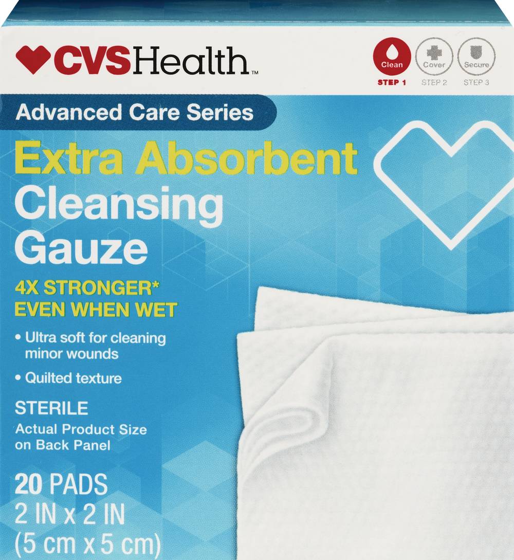 Cvs Health Cleaning Gauze Pads, 2 In X 2 In, 20 Ct