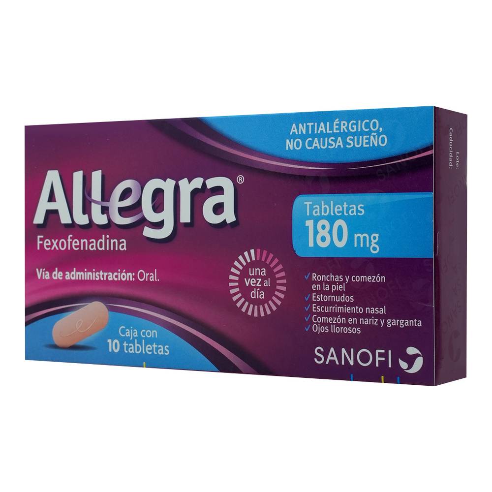 Sanofi · Allegra fexofenadina tabletas 180 mg (10 un)