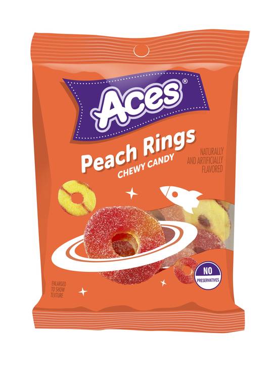 Aces Peach Rings Chewy Candy