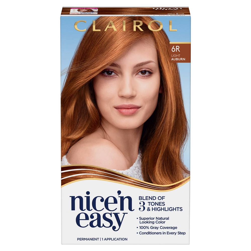 Clairol Nice'n Easy Permanent Hair Color, 6R Light Auburn