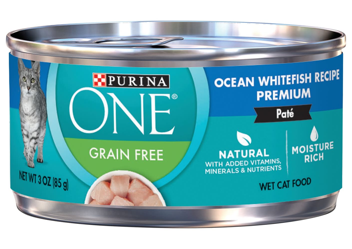 Purina ONE® +Plus All Life Stages Cat Wet Food - 3 oz., Natural (Flavor: Ocean Whitefish, Color: Assorted, Size: 3 Oz)