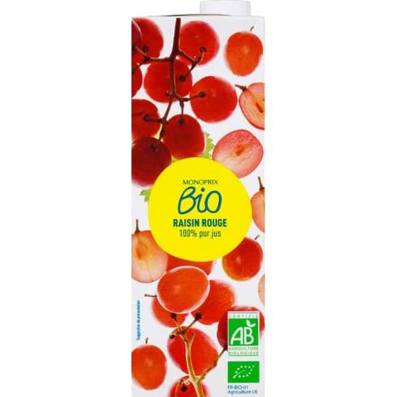 Monoprix Bio Jus De Raisin Rouge 100% Pur Jus Bio La Bouteille De 1 L