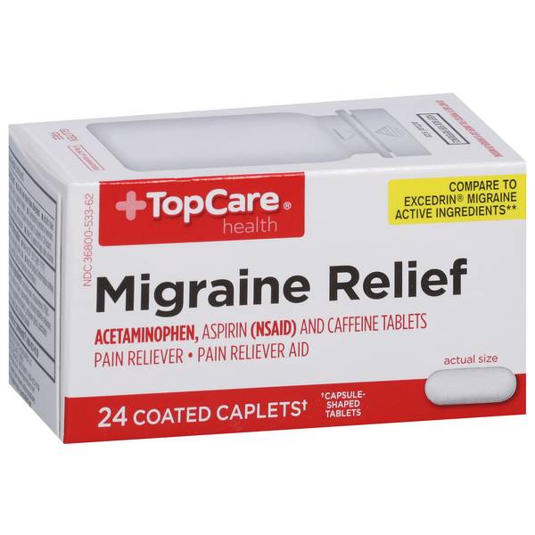 TopCare Migraine Formula With Caffeine & Pain Reliever