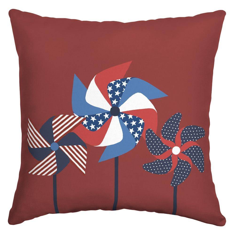 16 In. X 16 In. Pinwheel Square Outdoor Throw Pillow