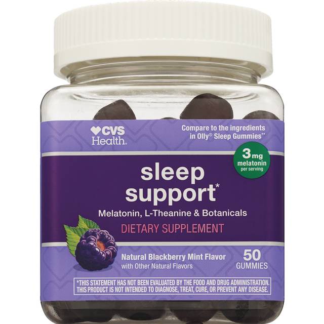 Cvs Health Sleep Support 3mg Melatonin L-Theanine With Botanicals Supplement (blackberry - mint)