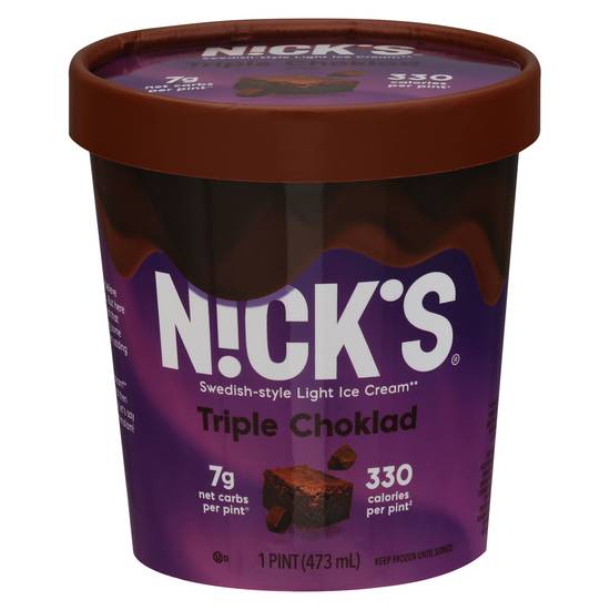 Nicks Triple Choklad Swedish-Style Light Ice Cream