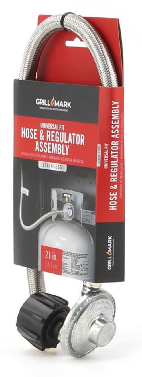 Grill Mark Stainless Steel Gas Line Hose And Regulator 21 In. L For Universal