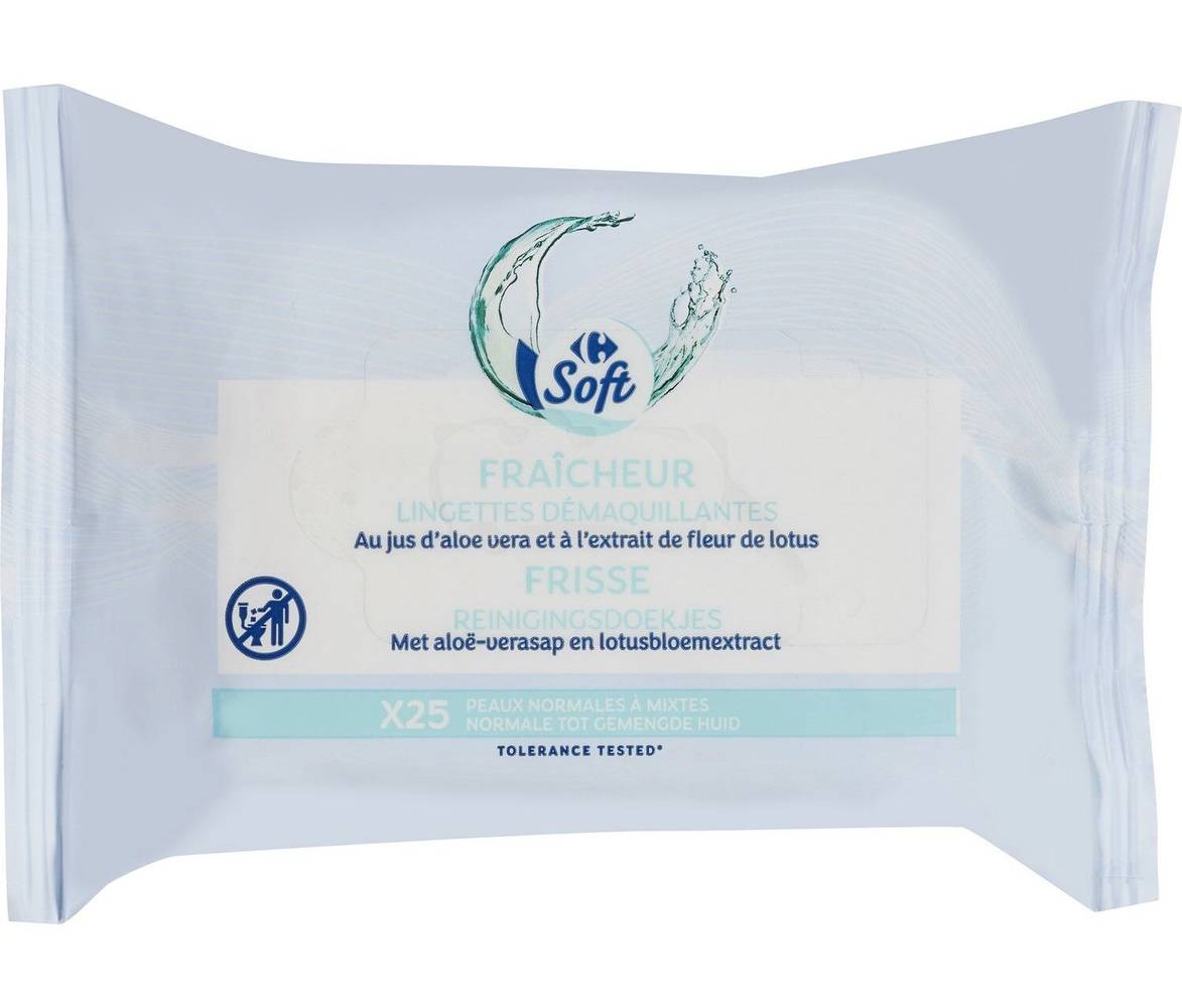 Carrefour Soft - Lingettes démaquillantes