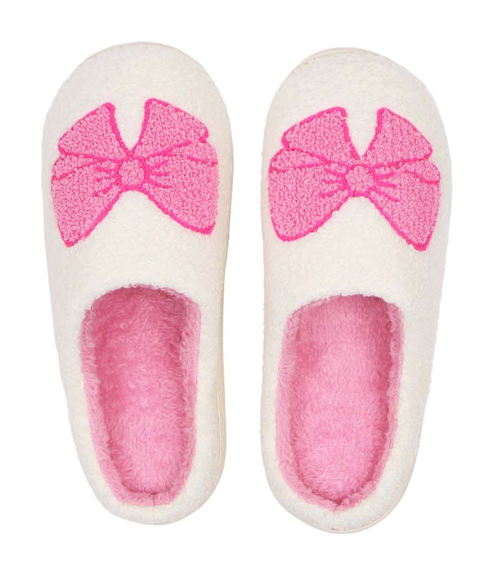 Shoes Bow Slippers, L, Pink