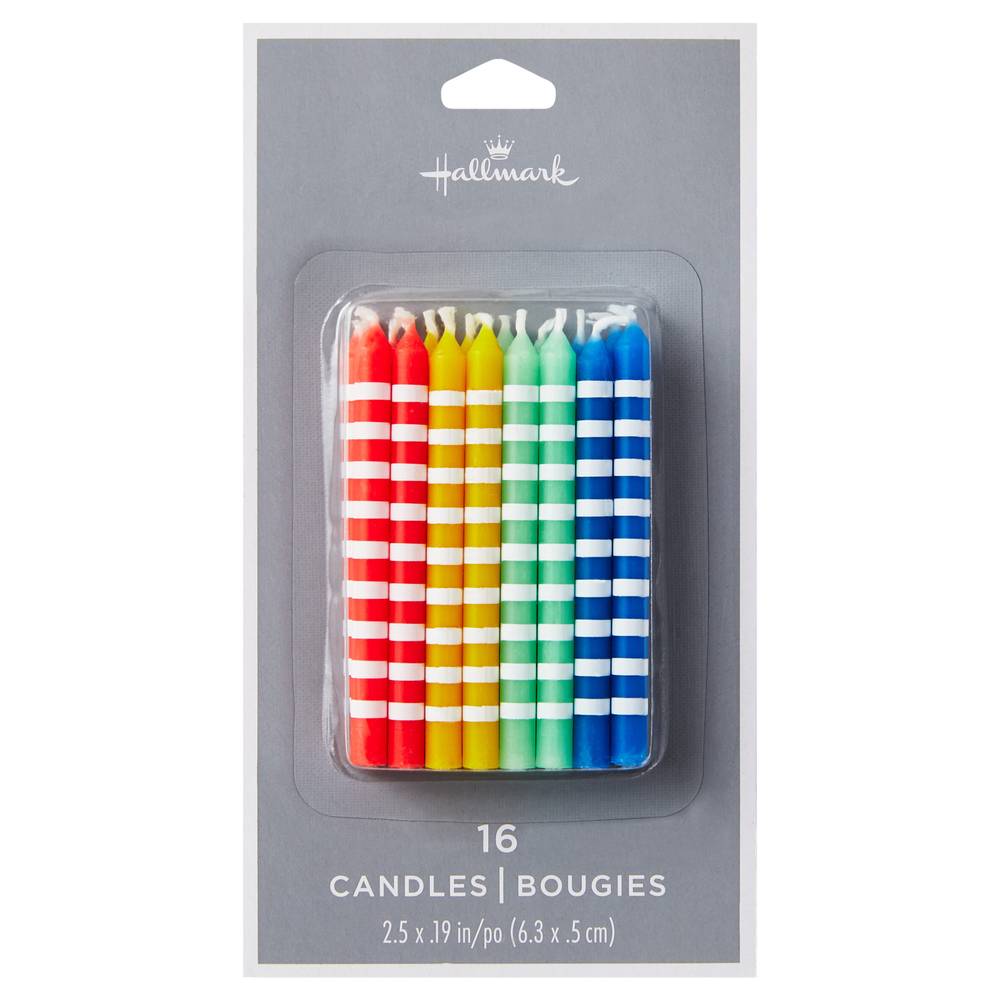 Hallmark Colorful Striped Birthday Candles (2.5" x .19"/multicolor)