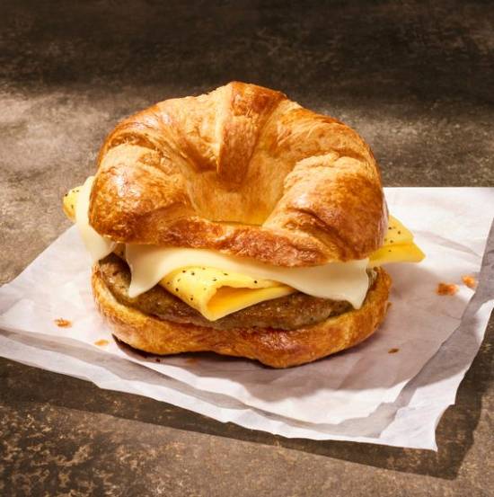 NEW Croissant Sausage, Egg & Cheese Sandwich