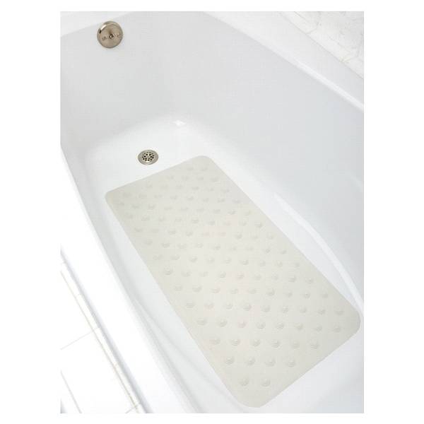 Zenna Home Premium Oversized Industrial Weight Rubber Bath Mat, White