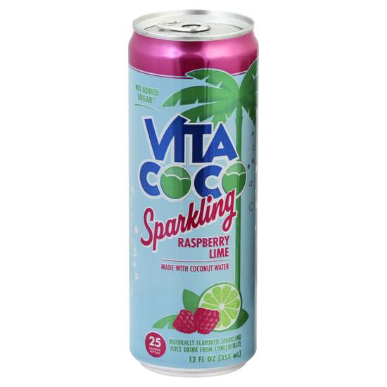 Vita Coco Sparkling Coconut Water Raspberry Lime Juice Drink (12 fl oz)