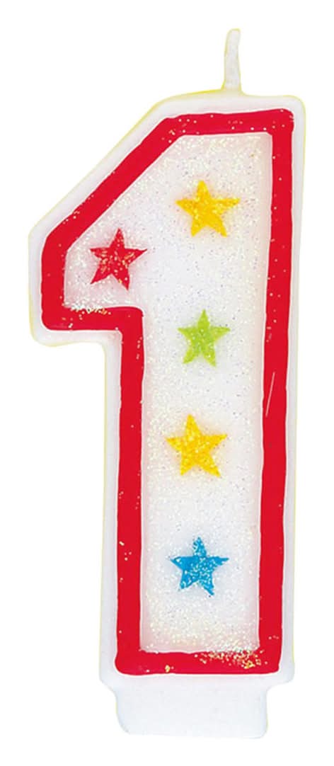 321 Party! Glitter Number 1 Birthday Candle