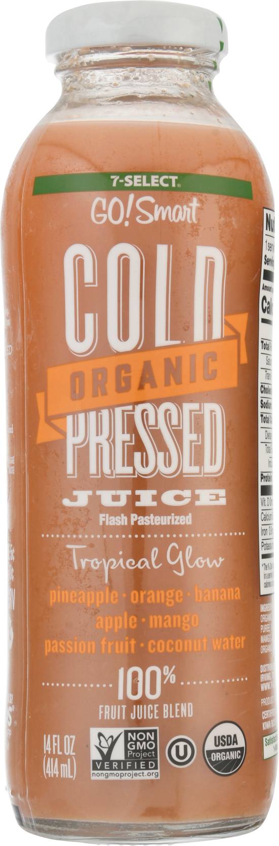 7-Select Go! Smart Organic Tropical Glow Cold Pressed Juice (14 fl oz)