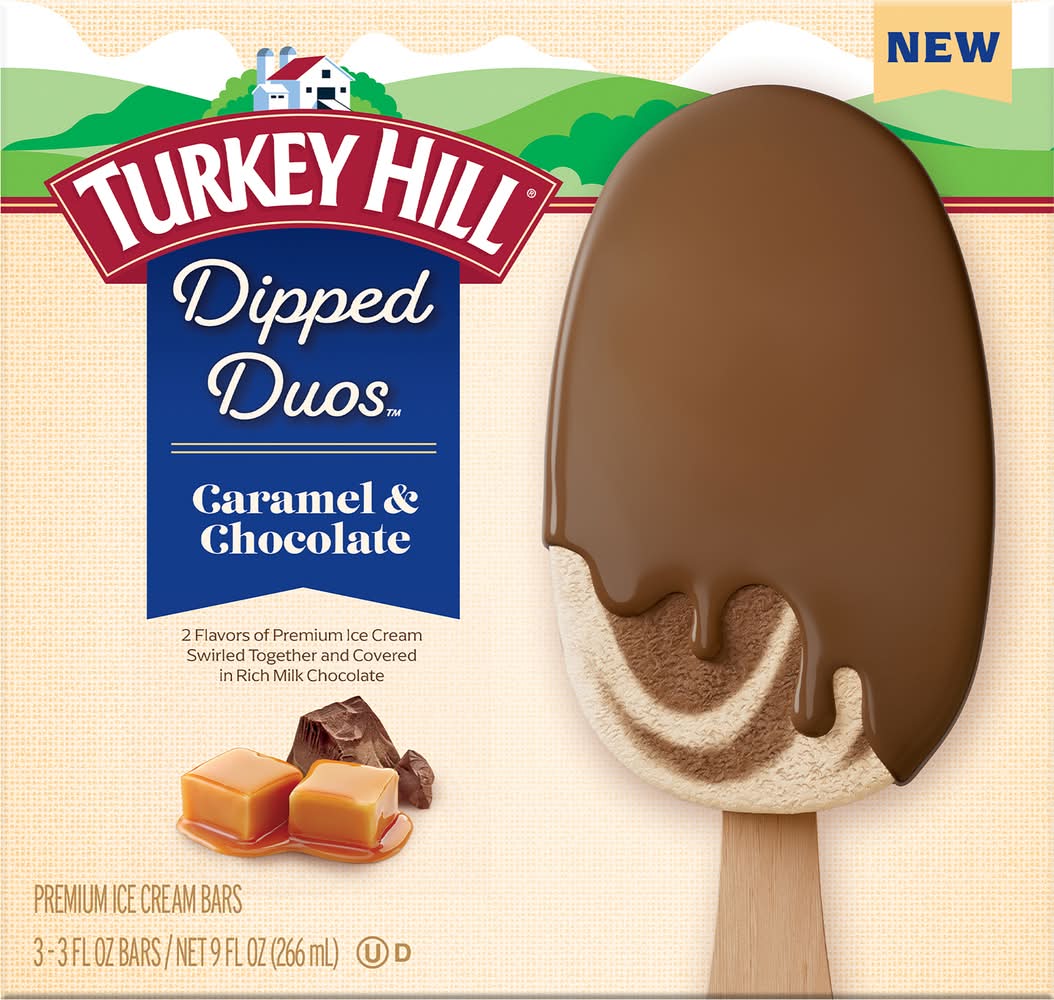 Turkey Hill Dipped Duos Caramel & Chocolate Ice Cream Bars (9 fl oz)