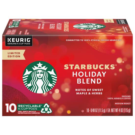 Starbucks Ground Holiday Blend Coffee (10 ct, 4 oz) (medium roast)
