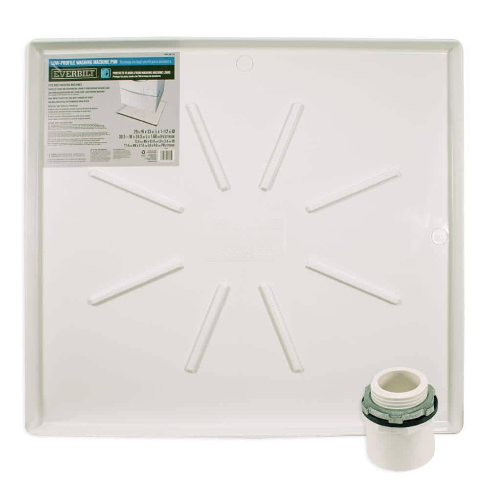 Everbilt 29 In. X 33 In. Low Profile Washing Machine Drain Pan In White