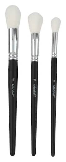 Artist's Loft Oval Mop White Taklon Mixed Media Brush Set (3 ct)
