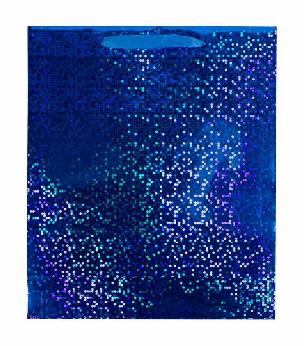 Blue Holographic Glitter Gift Bag Large