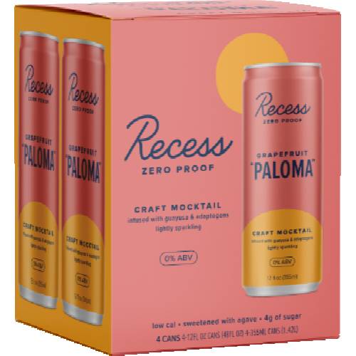 Recess Grapefruit ""Paloma"" Craft Mocktail 4 Pack