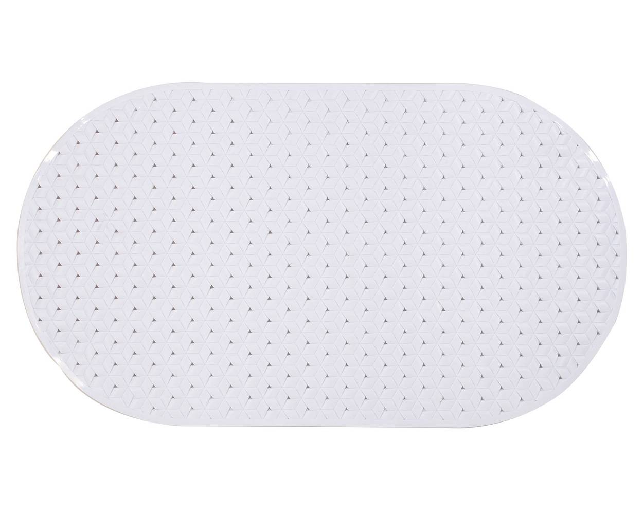 Cotidiana piso tapete antideslizante ovalado romb blanco (39 x 69 cm)