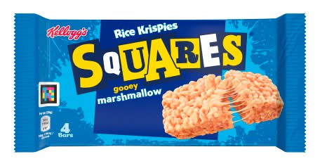 Kellogg's Gooey Marshmallow, Rice Krispies Squares Snack Bars (4 x 28g)
