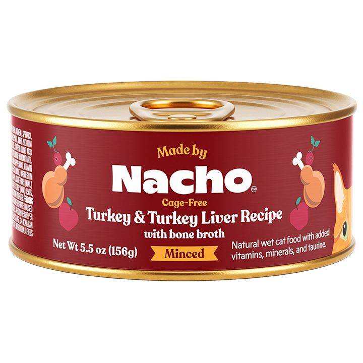 Made By Nacho™ Minced All Life Stage Wet Cat Food - Natural, 5.5 oz (Flavor: Turkey & Turkey Liver, Size: 5.5 Oz)