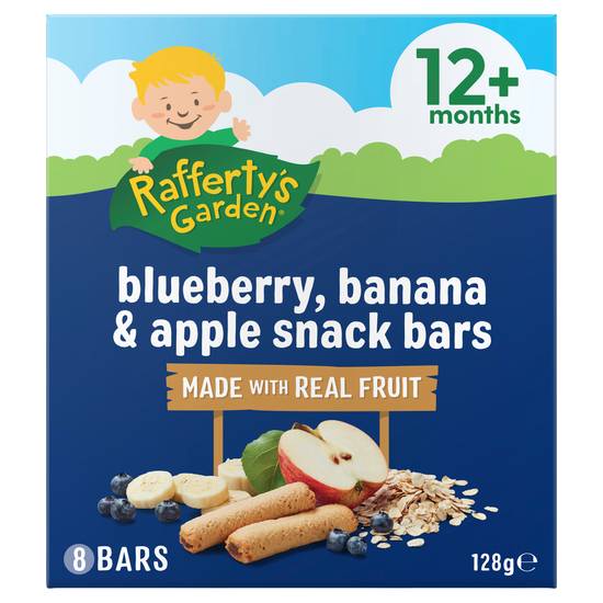 Rafferty's Garden Blueberry Banana & Apple Snack Bars Real Fruit Baby Food 8 pack 12+ Months 128g
