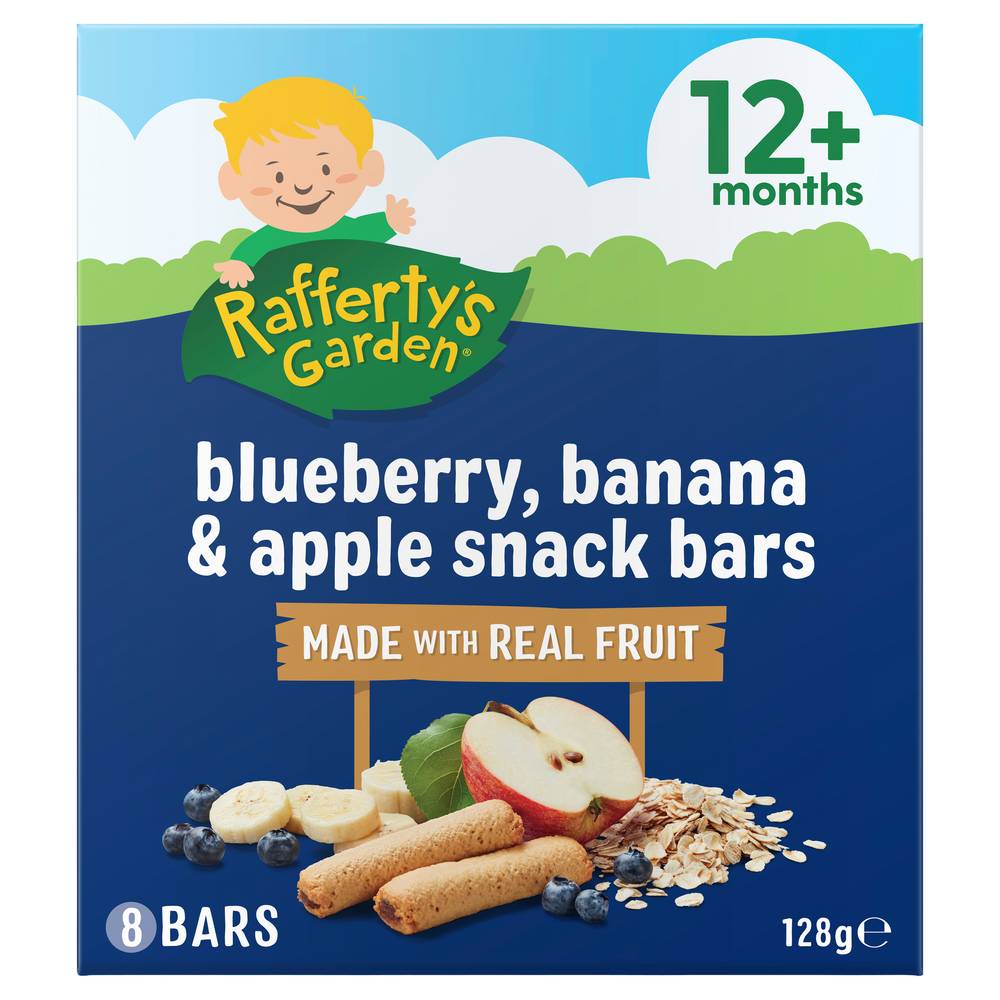 Rafferty's Garden Snack Bars 12+ Months, Blueberry-Banana-Apple (128g, 8 pack)