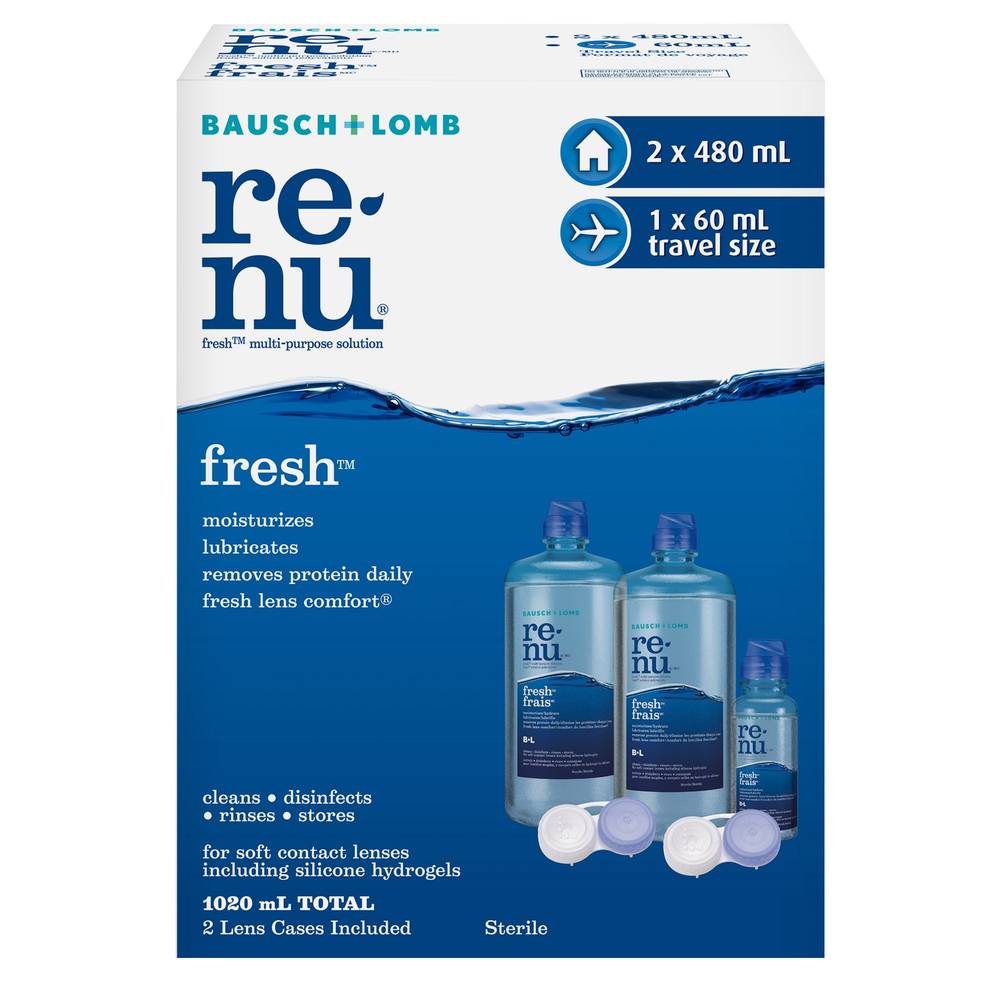 Renu Frais Solution Polyvalente 2 X 480 Ml + 60 Ml